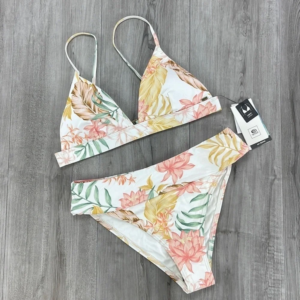 ☀️RIP CURL☀️ LA BONITA AXED TRI HI WAIST CHEEKY BIKINI SET